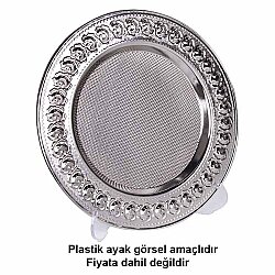 Süblimasyon Gümüş Metal Plaket Tabak Gül Desenli Supla - 25cm - NobbyStar (1)