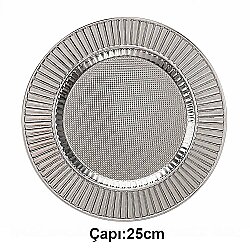 Süblimasyon Gümüş Metal Plaket Tabak Güneş Desenli Supla - 25cm - NobbyStar