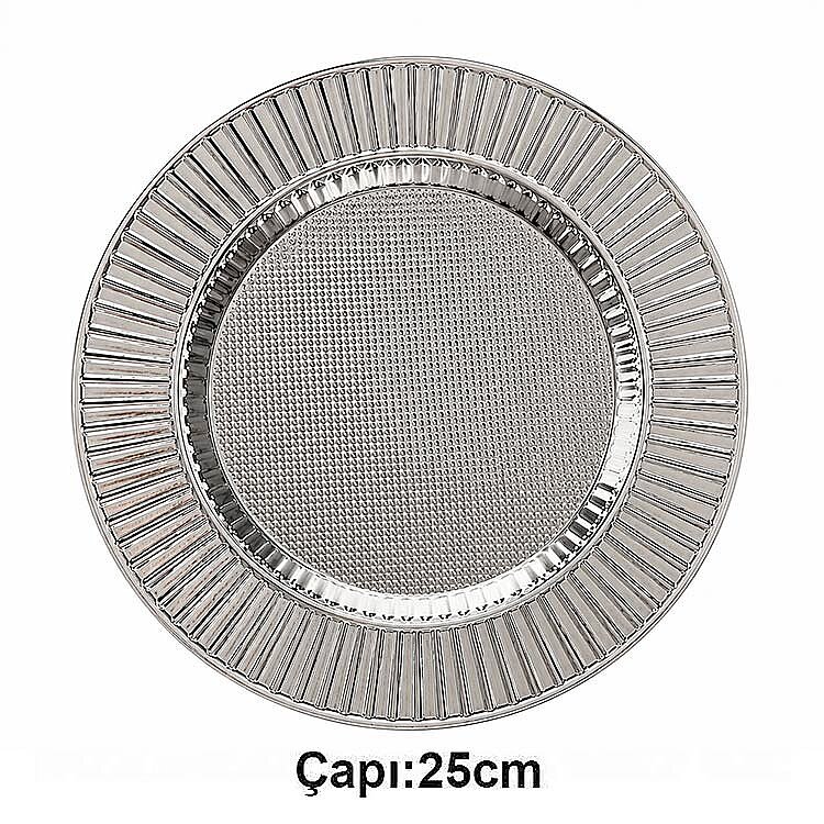 Süblimasyon Gümüş Metal Plaket Tabak Güneş Desenli Supla - 25cm - 1