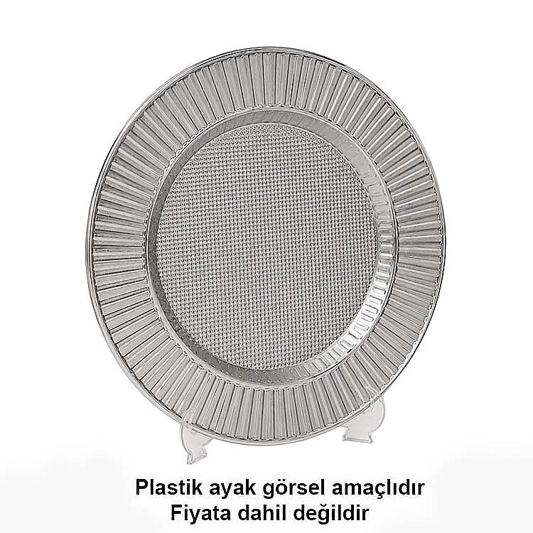 Süblimasyon Gümüş Metal Plaket Tabak Güneş Desenli Supla - 25cm - 2
