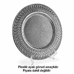 Süblimasyon Gümüş Metal Plaket Tabak Kalp Desenli Supla - 25cm - NobbyStar (1)
