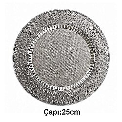 Süblimasyon Gümüş Metal Plaket Tabak Kalp Desenli Supla - 25cm - NobbyStar