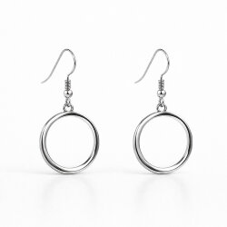 Süblimasyon Gümüş Sallantılı Yuvarlak Küpe - NobbyStar