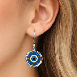 Süblimasyon Gümüş Sallantılı Yuvarlak Küpe - NobbyStar (1)