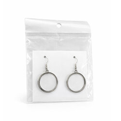 Süblimasyon Gümüş Sallantılı Yuvarlak Küpe - 5