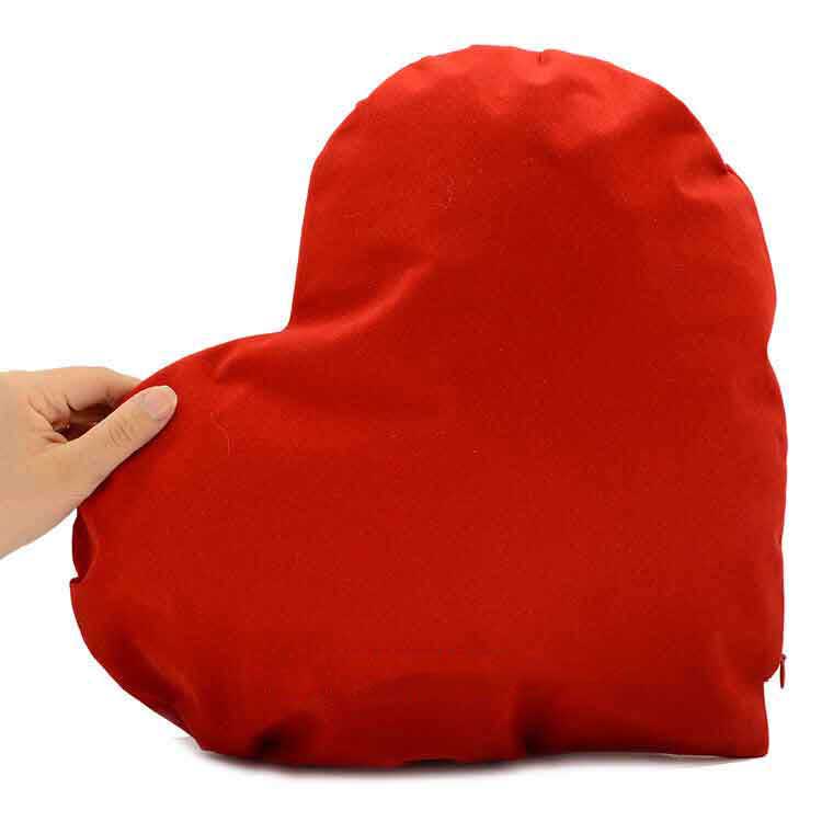 Sublimasyon 'Seni Seviyorum' Kalpli Kırmızı Yastık (Yatay)