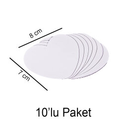 Süblimasyon Kalp Magnet 7x8cm - 10'lu Paket - NobbyStar