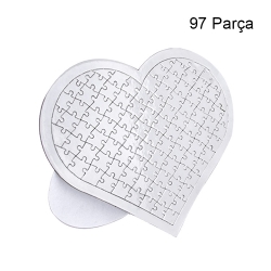 Süblimasyon Kalp Puzzle A3 - 97 Parça - 1