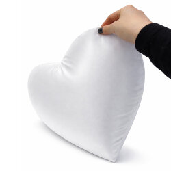 Süblimasyon Kalpli Beyaz Saten Yastık Kılıfı - 5'li Paket - 5