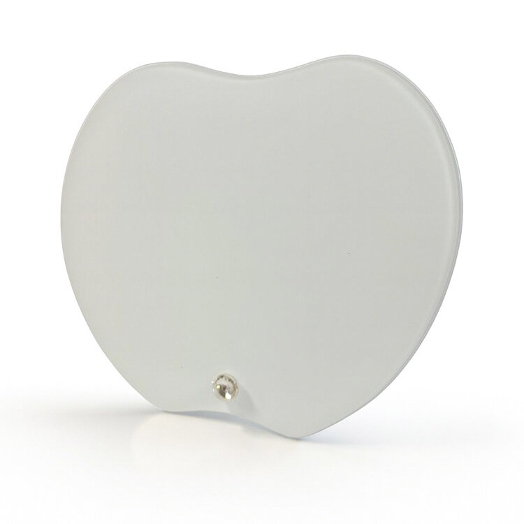 Süblimasyon Kalpli Kristal Cam Çerçeve - 17x19cm - 1