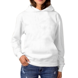 Süblimasyon Kapşonlu Cepsiz Beyaz Sweatshirt - Thumbnail
