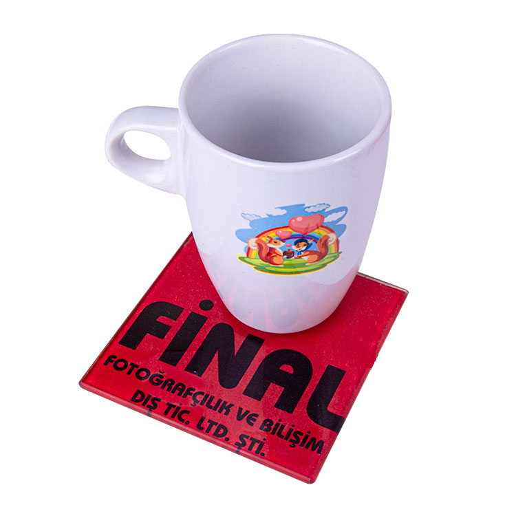 Süblimasyon Kare Kristal Cam Bardak Altlığı - 4'lü Paket - 2