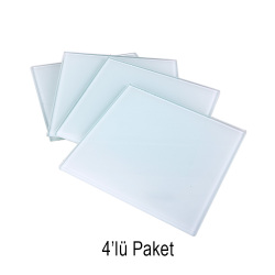 Süblimasyon Kare Kristal Cam Bardak Altlığı - 4'lü Paket - NobbyStar
