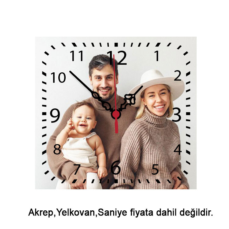 Süblimasyon Kare Saat Ahşabı - 2