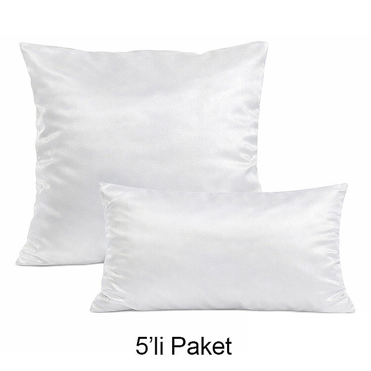 Süblimasyon Kare ve Dikdörtgen Saten Yastık Kılıfları - 5'li Paket - 1