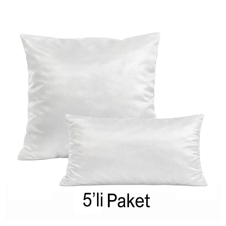 Süblimasyon Kare ve Dikdörtgen Saten Yastık Kılıfları - 5'li Paket - 1
