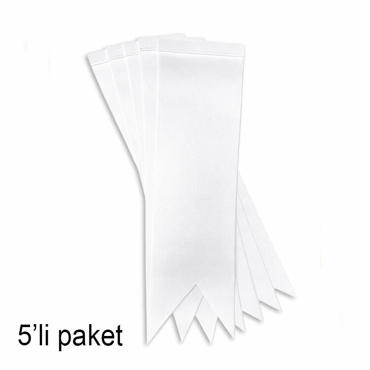 Süblimasyon Kırlangıç Beyaz & Türk Saten Masa Bayrağı - 5'li Paket - 7