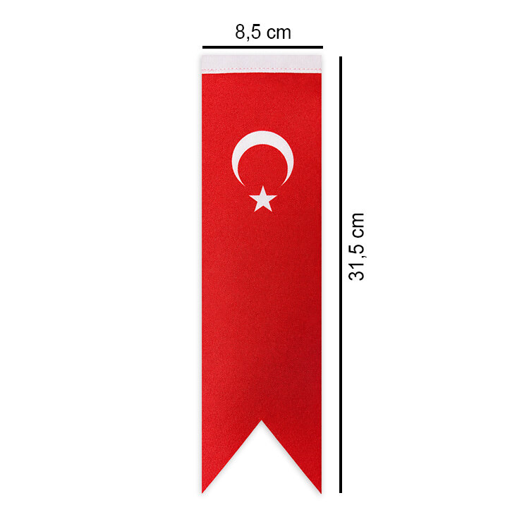 Süblimasyon Kırlangıç Beyaz & Türk Saten Masa Bayrağı - 5'li Paket - 5