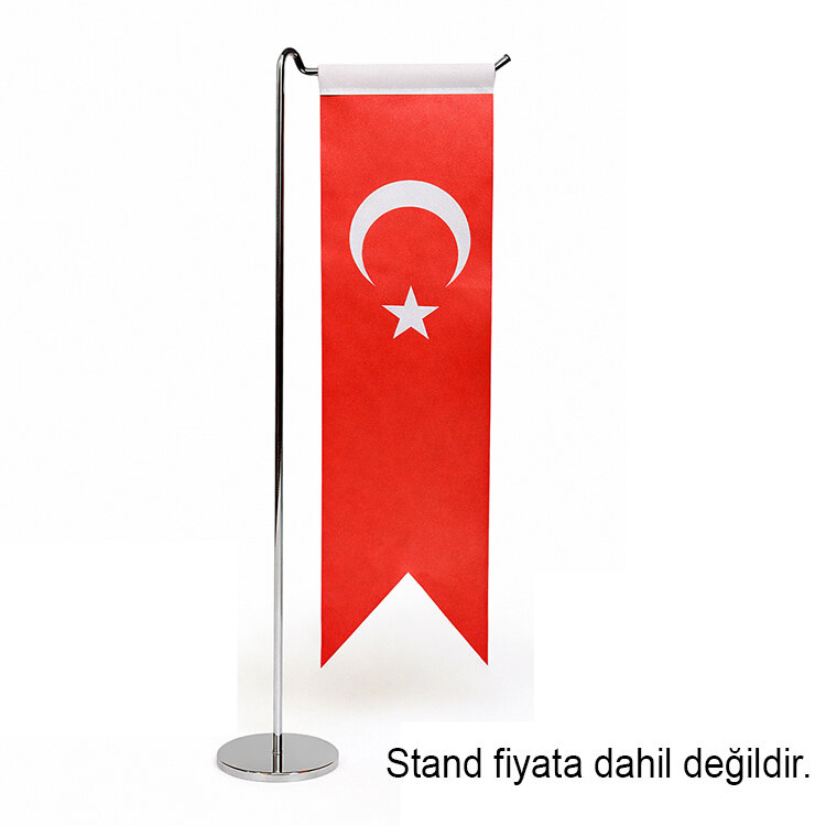 Süblimasyon Kırlangıç Beyaz & Türk Saten Masa Bayrağı - 5'li Paket - 6