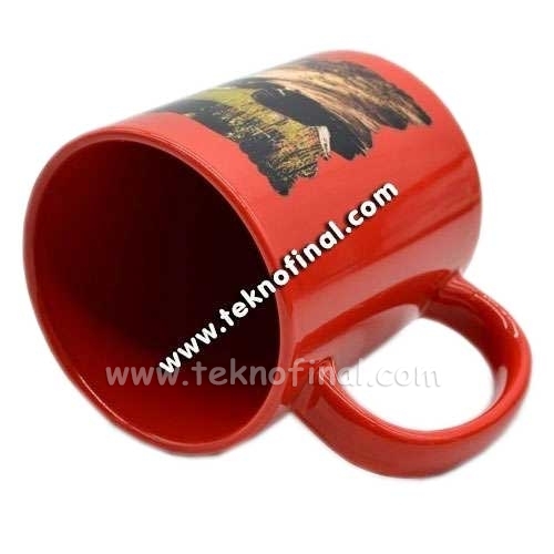 Süblimasyon Dekoratif Kırmızı Kupa Bardak - Thumbnail