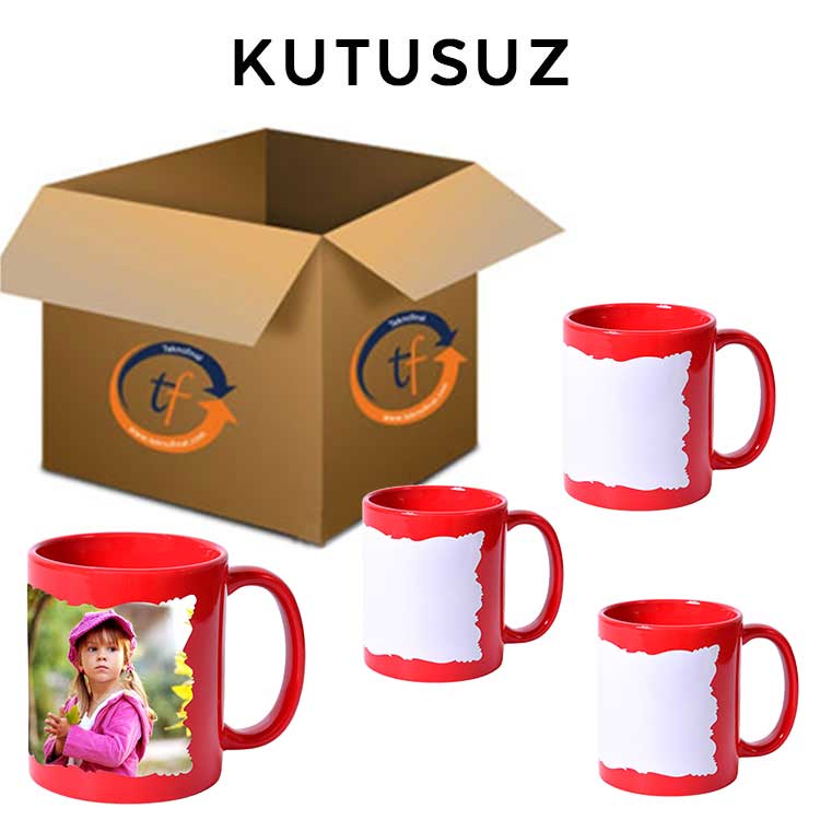 Süblimasyon Dekoratif Kırmızı Kupa Bardak - 6