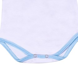 Süblimasyon Kısa Kol Mavi Bebek Zıbın - 2'li Paket - 5