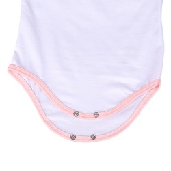 Süblimasyon Kısa Kol Pembe Bebek Zıbın - 2'li Paket - 6