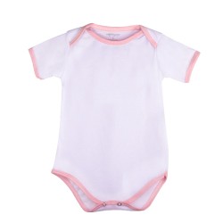 Süblimasyon Kısa Kol Pembe Bebek Zıbın - 2'li Paket - 4