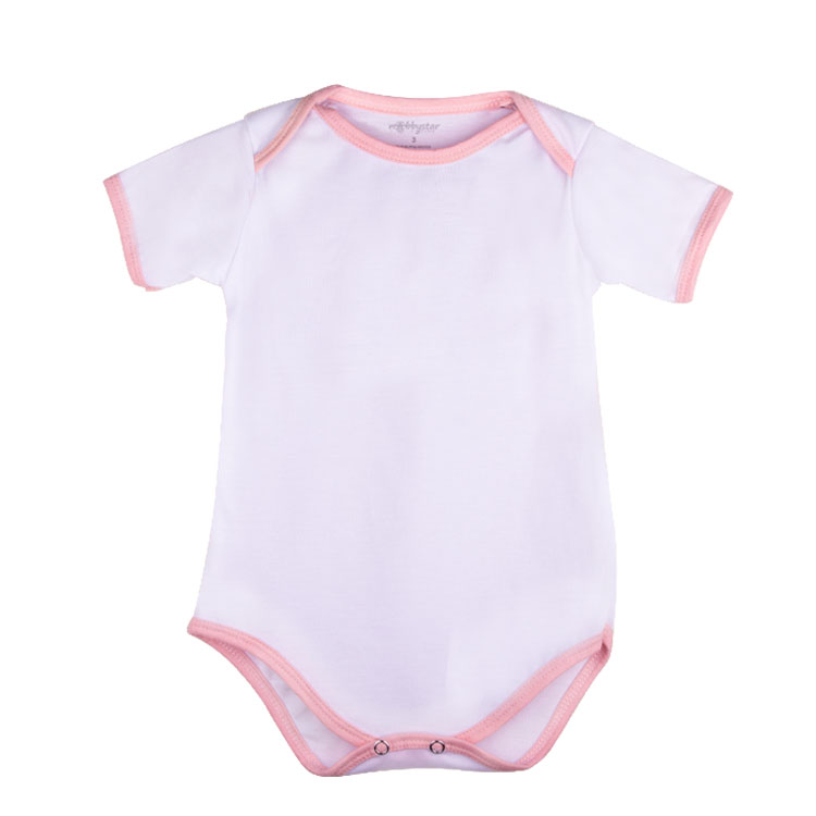 Süblimasyon Kısa Kol Pembe Bebek Zıbın - 2'li Paket - 4