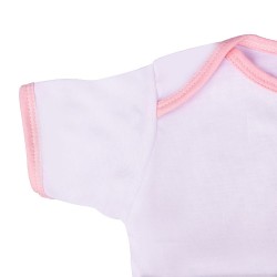 Süblimasyon Kısa Kol Pembe Bebek Zıbın - 2'li Paket - 5