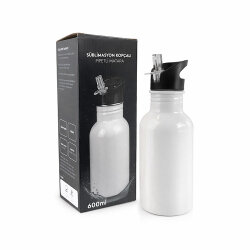Süblimasyon Kopçalı Pipetli Matara - 600ml - 13