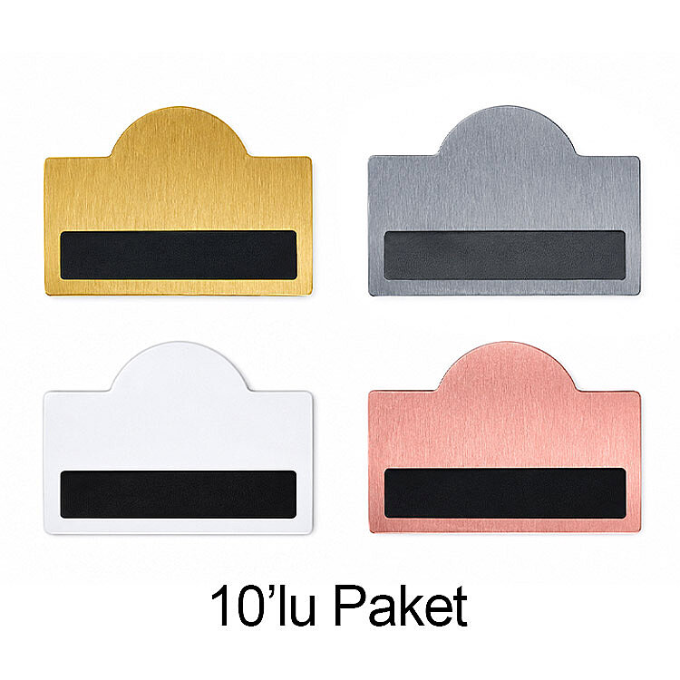 Süblimasyon Kubbeli Sürgülü Metal Yaka İsimliği - 10'lu Paket - 1