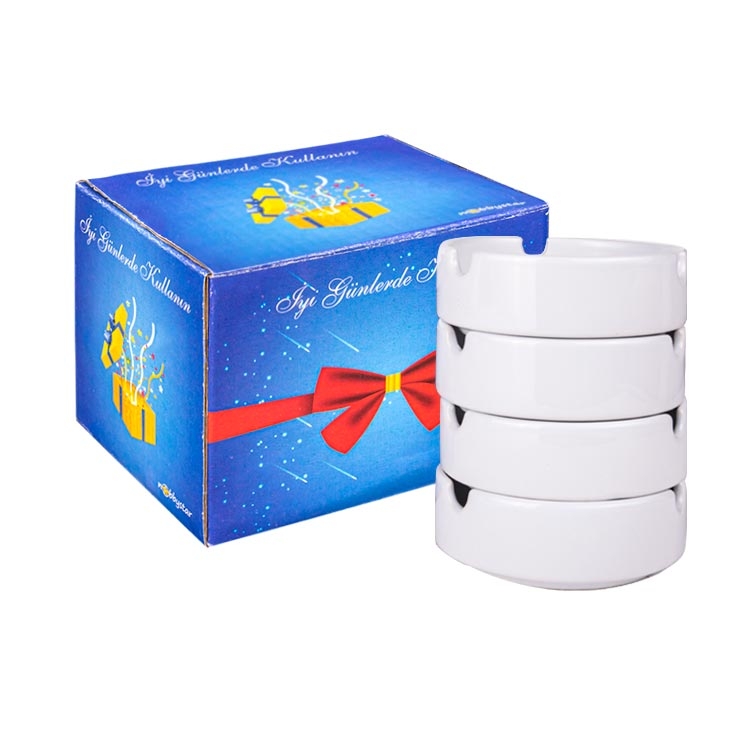 Süblimasyon Porselen Kül Tablası - 4'lü Paket - 5