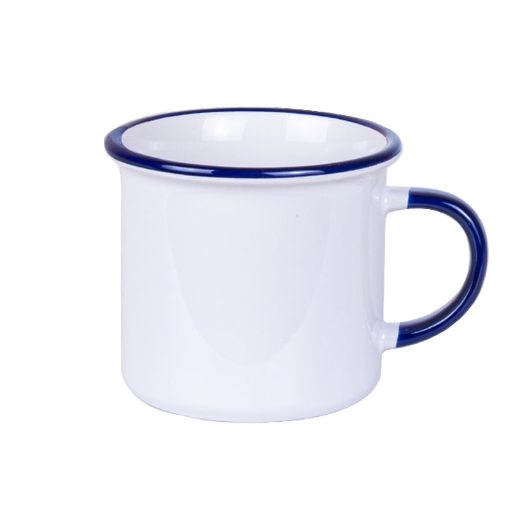 Süblimasyon Kulpu ve Ağız Çevresi Lacivert Enamel Kupa - Kutulu - 3