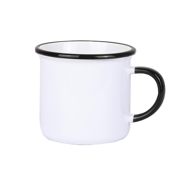 Süblimasyon Kulpu ve Ağız Çevresi Siyah Enamel Kupa - Kutulu - 3