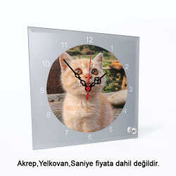 Süblimasyon Masaüstü Kare Saat Camı - 20x20cm - NobbyStar (1)