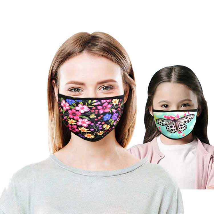 Sublimasyon Siyah Biyeli Yıkanabilir Maske - Çocuk Ve Yetişkin - 1