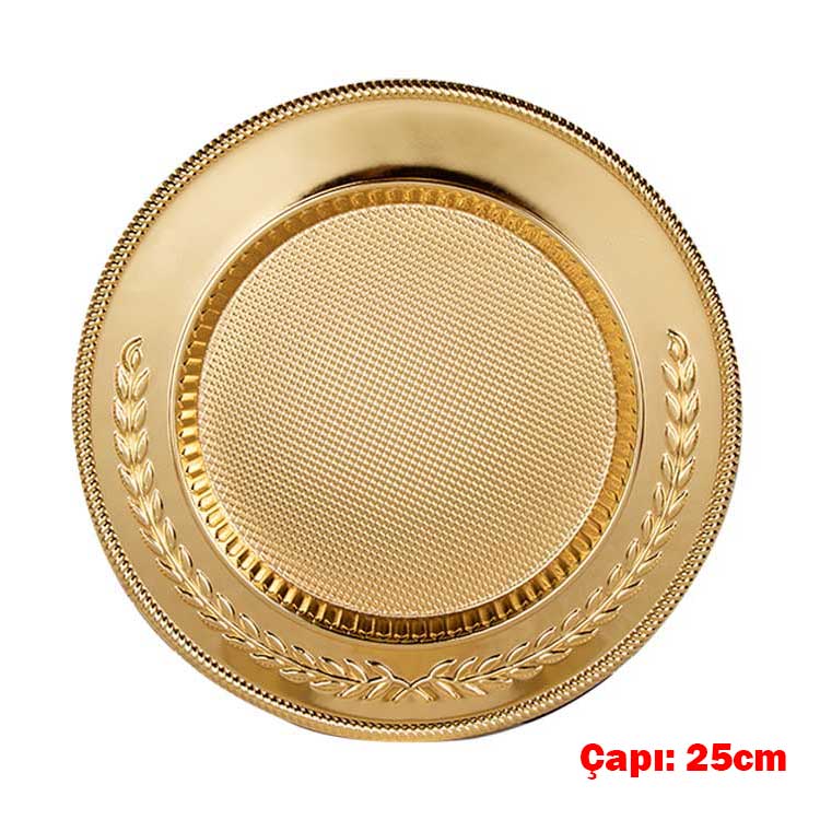 Süblimasyon Metal Gold Plaket Tabak - 25cm