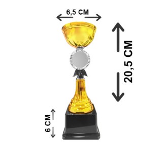 Süblimasyon Ödül Kupası Gold - Altın Renk - 26,5cm - Thumbnail