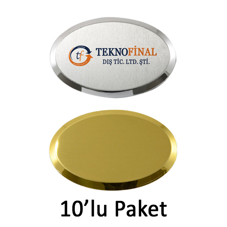 Süblimasyon Oval Metal Yaka İsimliği - 10'lu Paket - 1