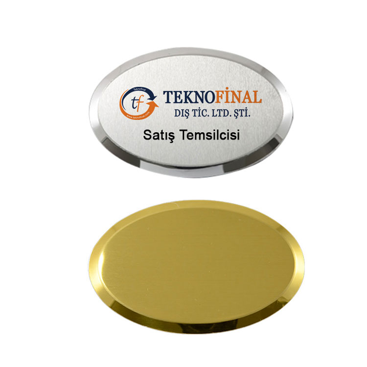 Süblimasyon Oval Metal Yaka İsimliği - 1