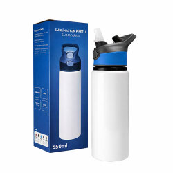 Süblimasyon Pipetli Su Matarası - 650mlt - 13