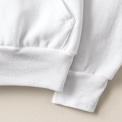 Kapşonlu Cepli ve İpli Beyaz Sweatshirt - 4