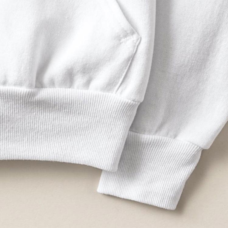 Kapşonlu Cepli ve İpli Beyaz Sweatshirt - 4