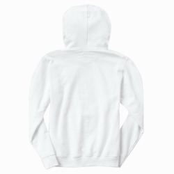 Kapşonlu Cepli ve İpli Beyaz Sweatshirt - 5