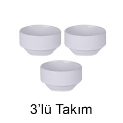 Süblimasyon Porselen Beyaz Kase - 3'lü Paket - 1