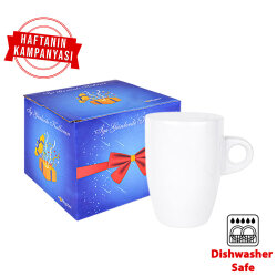 Süblimasyon Porselen Beyaz Latte Kupa Bardak - Kutulu - NobbyStar