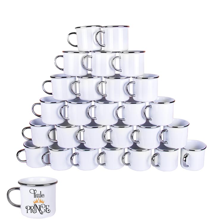Süblimasyon Porselen Gümüş Yaldızlı Enamel Kupa Bardak - Koli - 1