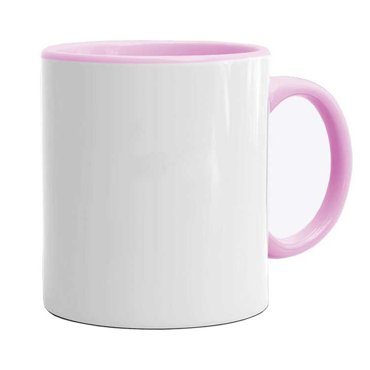Süblimasyon Porselen İçi Ve Kulpu Pembe Kupa Bardak - 4