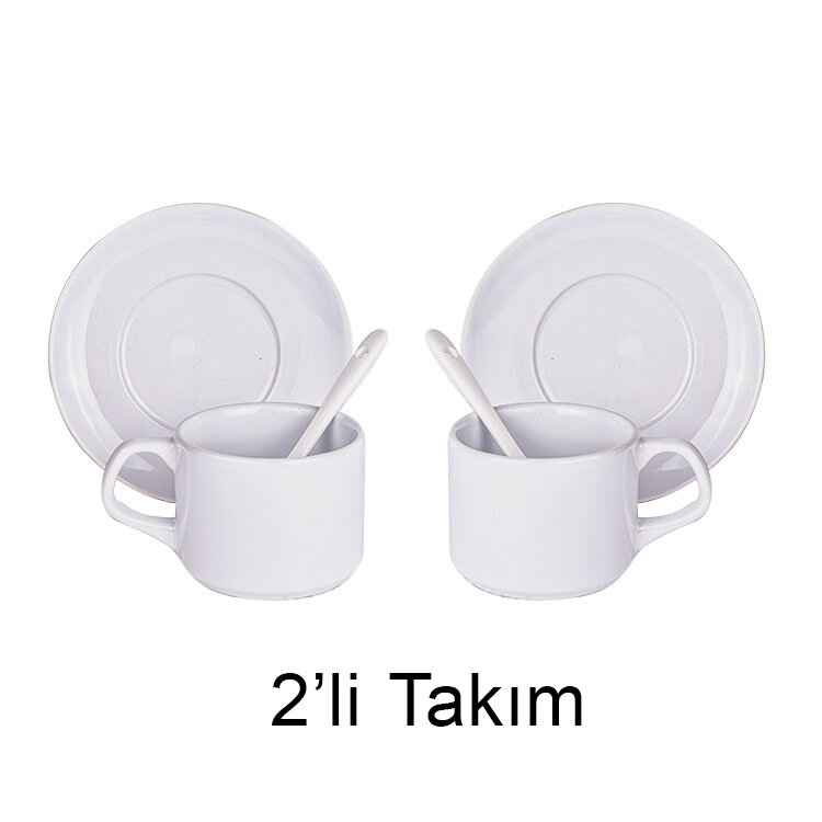Süblimasyon Porselen İkili Kaşıklı Fincan Seti - 1